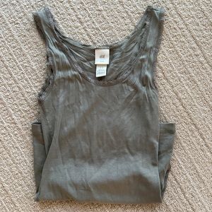 H&M XS green lace cami tank